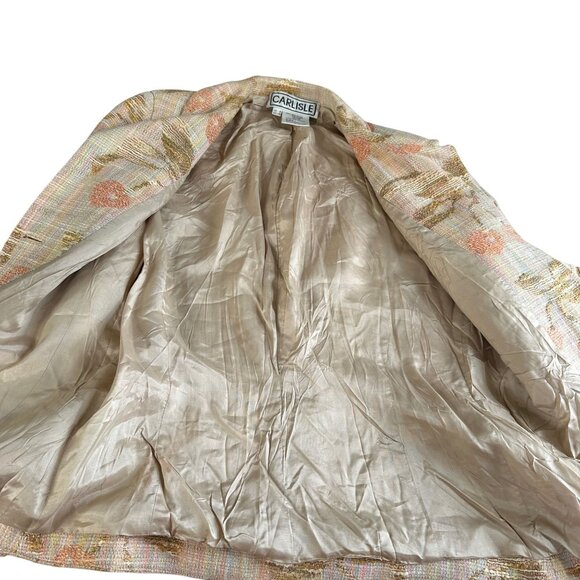 Carlisle Tapestry Blazer Jacket 90s Floral Cherry Print Lined Sz 8 Boho - Picture 8 of 10